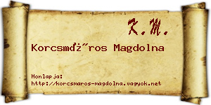 Korcsmáros Magdolna névjegykártya